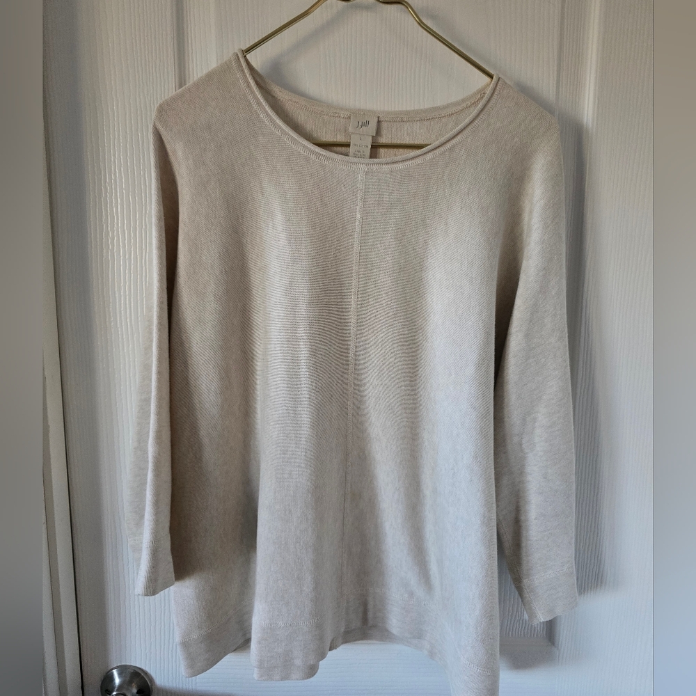 J. Jill Soft Beige Crew Neck Sweater